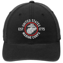 Load image into Gallery viewer, Established 1775 EGA Embroidered USMC Black FlexFit Hat