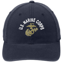 Load image into Gallery viewer, U.S. Marine Corps EGA Embroidered USMC Light Distressed Navy FlexFit Hat