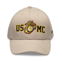 Load image into Gallery viewer, Gold Outlined USMC &amp; EGA Twill Hat - Tan - Marine Corps Direct