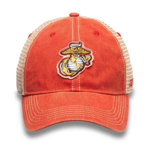 Marines EGA Vintage USMC Logo Trucker Red Hat - Marine Corps Direct