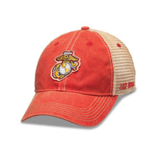 Load image into Gallery viewer, Marines EGA Vintage USMC Logo Trucker Red Hat - Marine Corps Direct