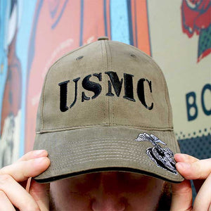 Marines USMC EGA Brim Military Green Cap