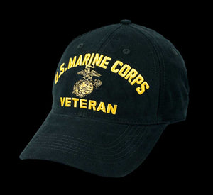 U.S. Marine Corps Veteran Black & Gold Cap