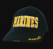Load image into Gallery viewer, Large Gold &amp; Black Marines Low Profile Cap