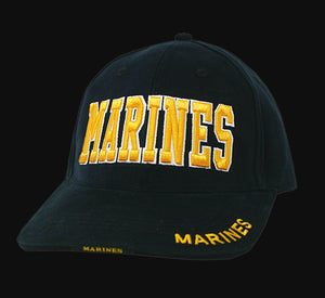 Large Gold & Black Marines Low Profile Cap