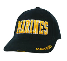 Load image into Gallery viewer, Large Gold &amp; Black Marines Low Profile Cap