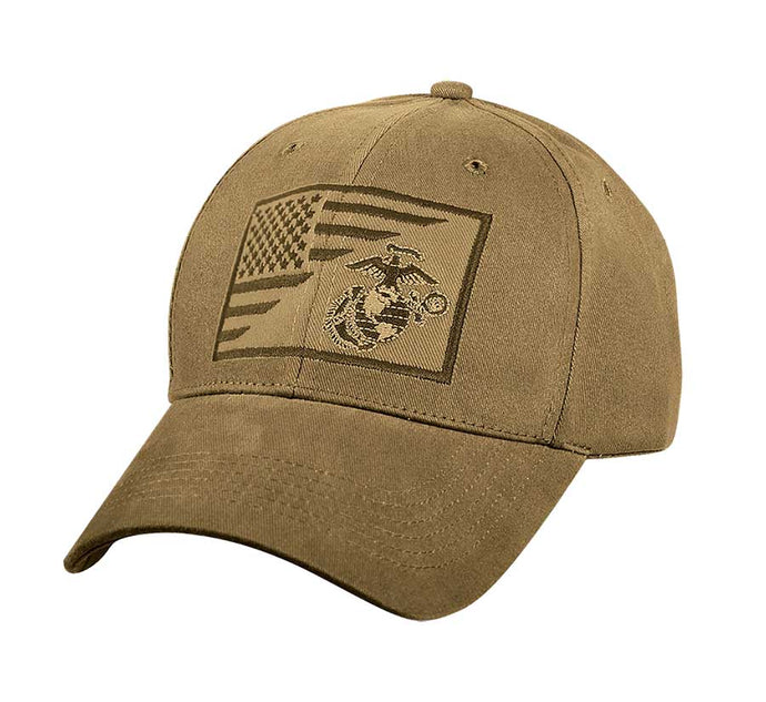 Marines Split Flag & EGA Coyote Brown Low Profile Cap