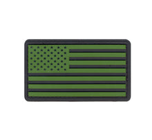 Load image into Gallery viewer, Green PVC US Flag Patch With Hook Back