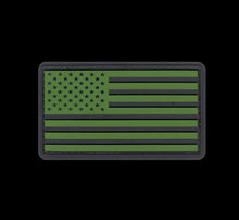 Load image into Gallery viewer, Green PVC US Flag Patch With Hook Back