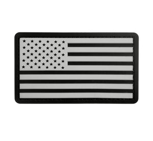 White PVC US Flag Patch With Hook Back