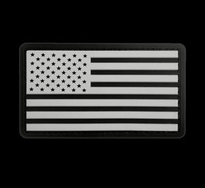 White PVC US Flag Patch With Hook Back