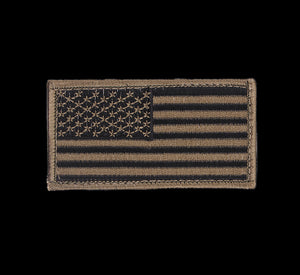American Flag Hat Patch Black and Khaki