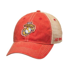 Load image into Gallery viewer, Marines EGA Vintage USMC Logo Trucker Red Hat - Marine Corps Direct