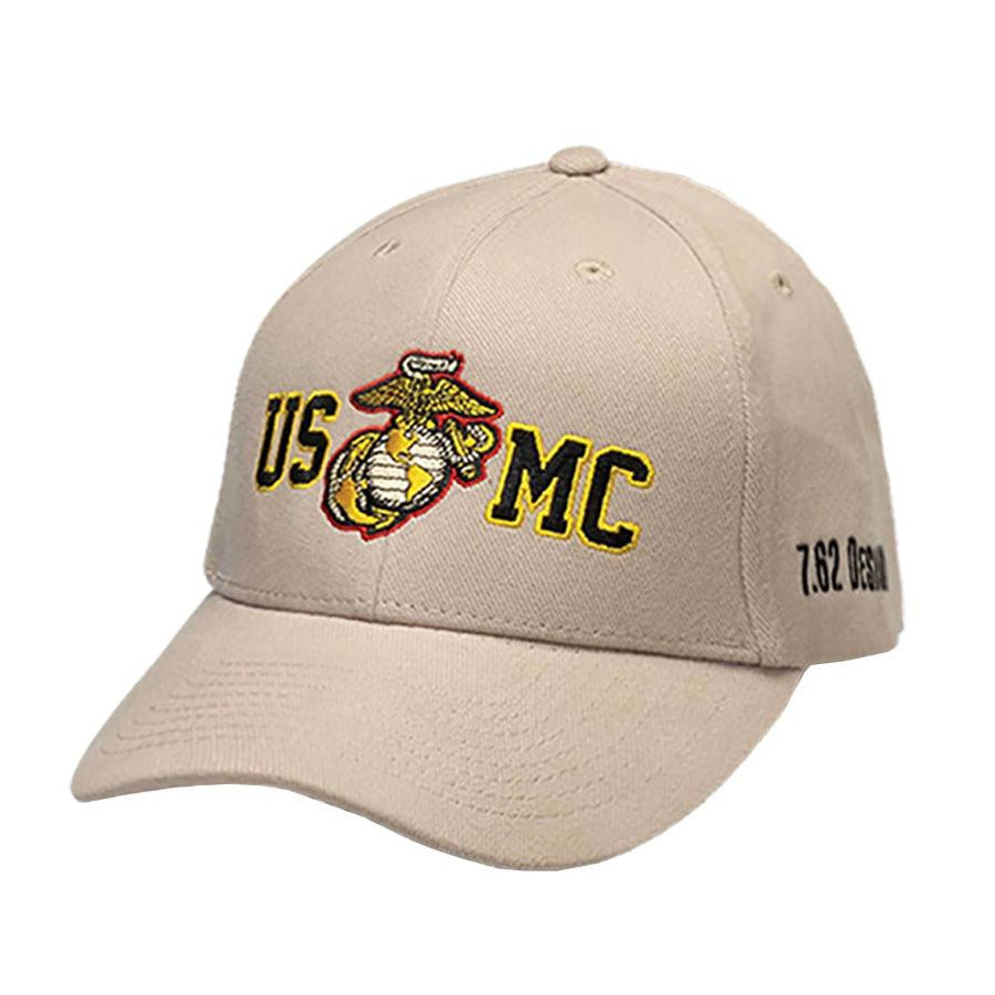 Gold Outlined USMC & EGA Twill Hat - Tan - Marine Corps Direct