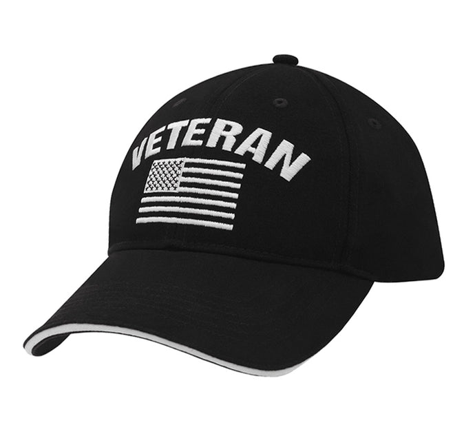 U.S. Veteran Low Profile Black Cap