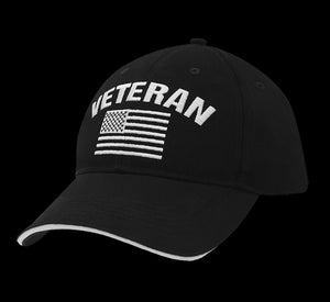 U.S. Veteran Low Profile Black Cap